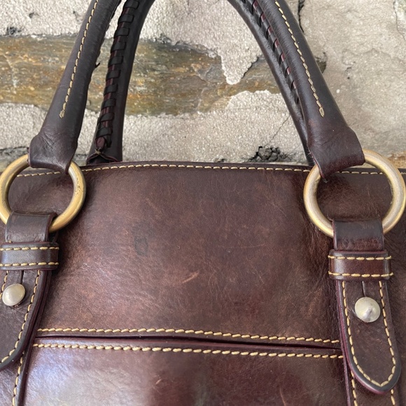 Dooney & Bourke Dark Brown Leather Florentine Tassel Handbag - Picture 7 of 13